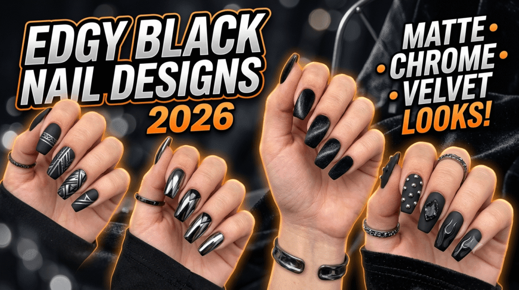 Edgy Black Nail Designs